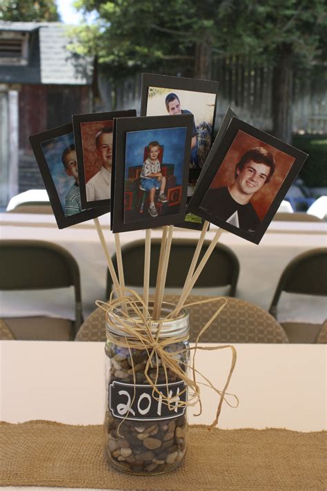 grad party table decoration ideas|graduation table centerpieces for guys.